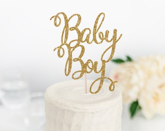 Baby Boy Cake Topper - New Baby Cake Topper - Gender Reveal Cake Topper - Baby Shower Decor - Gender Reveal Party Decor