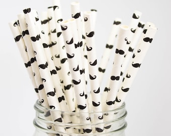 Mustache Straws - Little Man Theme Birthday Decor - Mr. Onederful Theme Birthday Straws - Movember Straws - Paper Party Straws