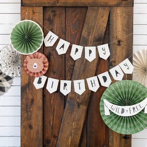 Adventure Party Fans - Set of 6 - Photo Backdrop - Camp Theme - First Birthday - Happy Camper - Wild & Free - Explorer Theme - Cozy Cabin