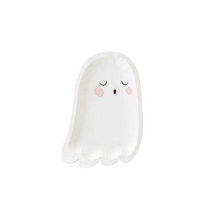 Ghost Shaped 9&quot; Paper Plate - 8 Plates Per Set - Halloween Paper Plate - Halloween Dinner Party - Halloween Tableware - Birthday Witch