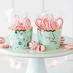 Teal Green & Gold Foil Weihnachtsbackförmchen - Set mit 50 Stück