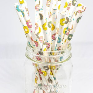 Donut Straws Paper Party Straws Cake Pop Sticks Two Sweet Birthday Birthday Straws Donut Grow Up Theme Donut Theme Birthday Donut print only