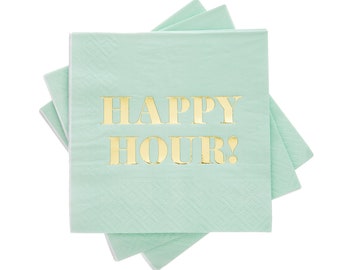 Happy Hour Paper Party Napkins - Pack of 20 - Birthday Tableware - Bachelorette Party Napkins - Bride to Be Decor - Happy Hour Decor