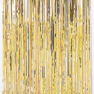 Gold Foil Fringe Curtain - 8&#39; Tall by 3&#39; Wide - Party Backdrop - Photo Backdrop - New Year&#39;s Eve Party Decor - Gold Birthday Decor