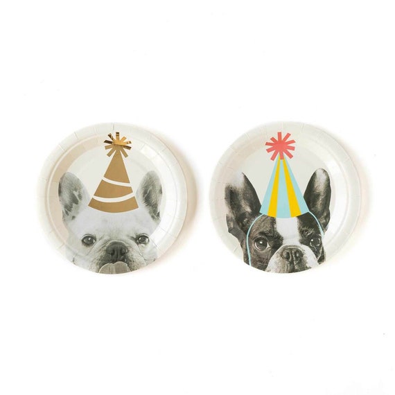 Party Animal Paper Plates - 7" wide - Set of 8 - Birthday Tableware - Dog Theme Party - Dog's Birthday -Party Animal Theme -Birthday Plates