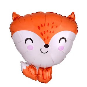 Woodland Fox Balloon - 36&quot; Tall - Woodland Theme Decor - Winter Theme Birthday - Christmas Birthday - Party Animal Theme Balloon