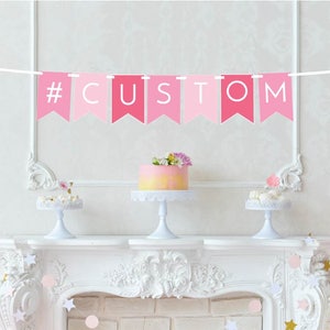 Custom Hashtag Banner - Pink Custom Banner - Novia Ducha Custom Banner - Banner de Despedida - Boda Custom Hashtag Decor - Decoración Nupcial