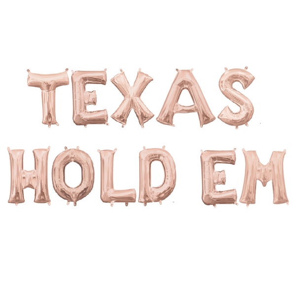 Texas Hold Em Balloon Banner - 16" Mylar Balloon Sign - Bachelorette Balloons - Casino Theme - Birthday Party Decorations - Vegas Bach