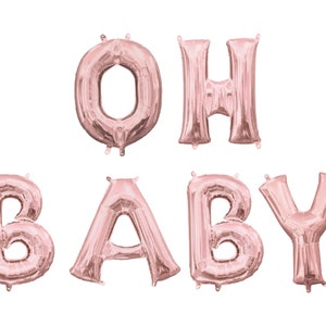 Oh Baby バルーンバナー - ベビーシャワーバルーン - ベビーシャワーデコレーション - 性別発表パーティーデコレーション - 性別発表バルーン - 赤ちゃんのお知らせ