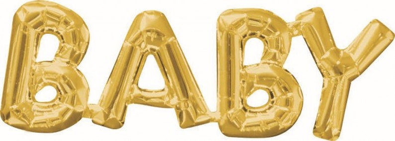 Gold BABY Balloon Baby Shower Decor Baby Announcement Smash Cake Photo Prop Letter Balloon Gender Reveal Decor First Birthday image 2