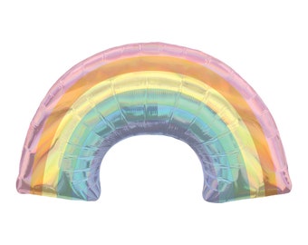 Holographic Rainbow Balloon - 34" wide - Rainbow Balloon - Pride Party - Unicorn Theme Party - Baby Shower Decor - Baby Shower Balloon