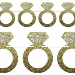 Diamond Ring Garland - 6 ft long - Engagement Party Decor - Bachelorette Banner - She Said Yes Theme - Ring Decor - Bridal Shower Garland