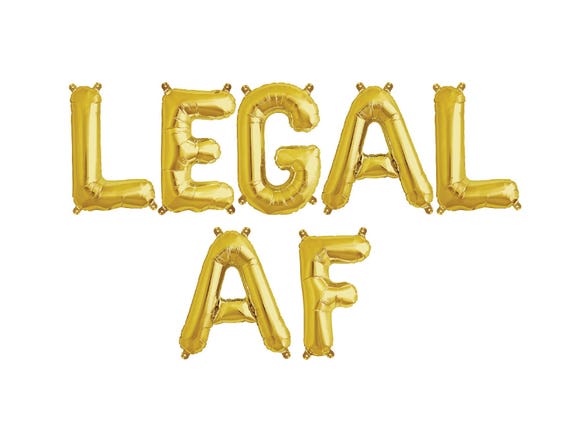 Legal AF Balloon Banner - 21st Birthday Decor - 19th Birthday Decor - 18th Birthday Decor - Law Student Grad Decor - Legal Birthday Theme
