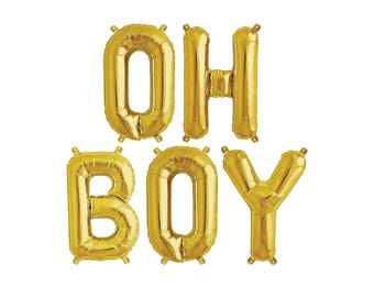 Oh Boy Balloon Banner - Baby Shower Balloons - Baby Shower Decor - It's a Boy - Little Man Decor - Gender Reveal Decor - Oh Boy Decor