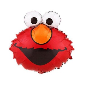 Giant Elmo Balloon - 20&quot; wide - Sesame Street Balloon - Licensed Balloon - Boy&#39;s Birthday Decor - Foil Balloon - Air-filled our Helium