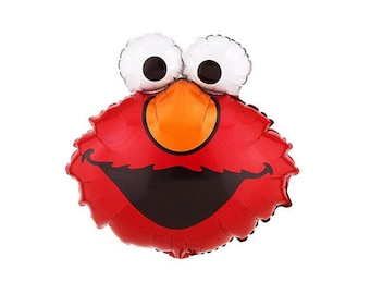 Giant Elmo Balloon - 20" wide - Sesame Street Balloon - Licensed Balloon - Boy's Birthday Decor - Foil Balloon - Air-filled our Helium