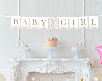 Baby Girl Printed Banner - It's a Girl Decor - Baby Shower Decor - New Baby Announcement - Nursery Banner - Gender Reveal Banner - Baby Girl
