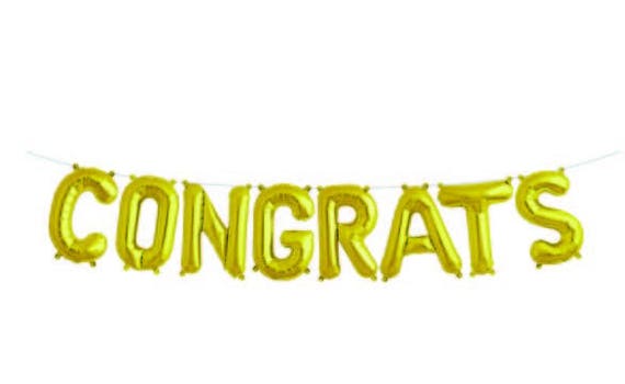 Congrats Balloon Letters Congrats Banner Balloons Retirement Balloons Graduation Balloons Yay Balloons Gold Silver Foil Balloons