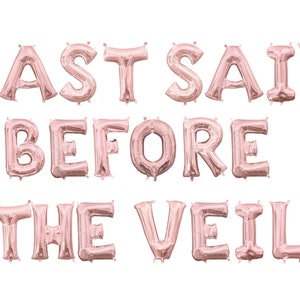 Last Sail Before the Veil Balloon Banner - Bachelorette Party Decor - Last Sail Theme - Bachelorette Balloons - Rose Gold Bachelorette