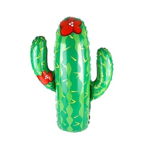 Giant Cactus Balloon - 41&quot; Balloon - Aloha Theme Balloon - Fiesta Theme Balloon - Aloha Party Decor - Cactus Decor - Summer Party Decor