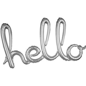 Hello Script Ballon - Baby Shower Decor - Baby Announcement - Smash Cake Photo Prop - Letter Balloon - Hello World Decor - Hello Baby Decor