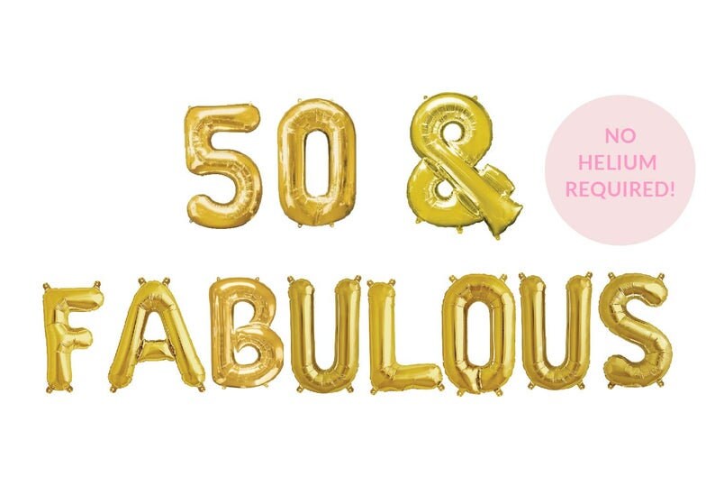 Fifty AF Balloon Banner 50th Birthday Decor 50th Birthday Photo Wall Prop 50th Anniversary Rose Gold Birthday Decor 50th Balloons 50 & FABULOUS