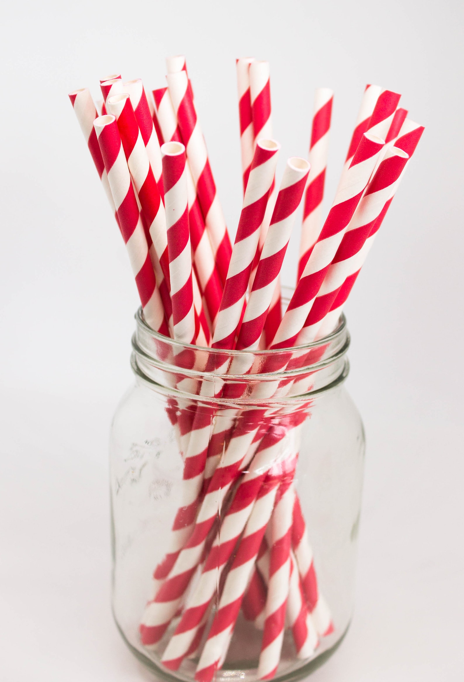 Red and White Stripe Party Straws Red and White Themed Party  Canada Day Party  Boys Birthday  Carnival Theme  Cake Pops  Tableware