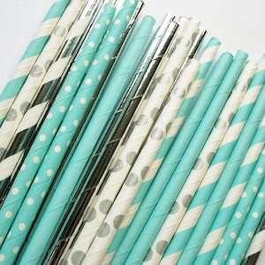 Blauw, wit en zilver partij rietjes-papier partij rietjes-cake pop sticks-Boy Baby Shower-het is een jongen decor-boy&#39;s verjaardag