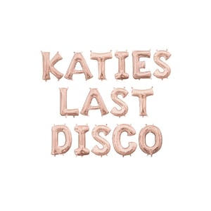 Custom Name Last Disco Balloon Banner - 16&quot; Mylar Balloons - Bachelorette Party Decor - Bachelorette Photo Wall - Disco Party - Bride to Be