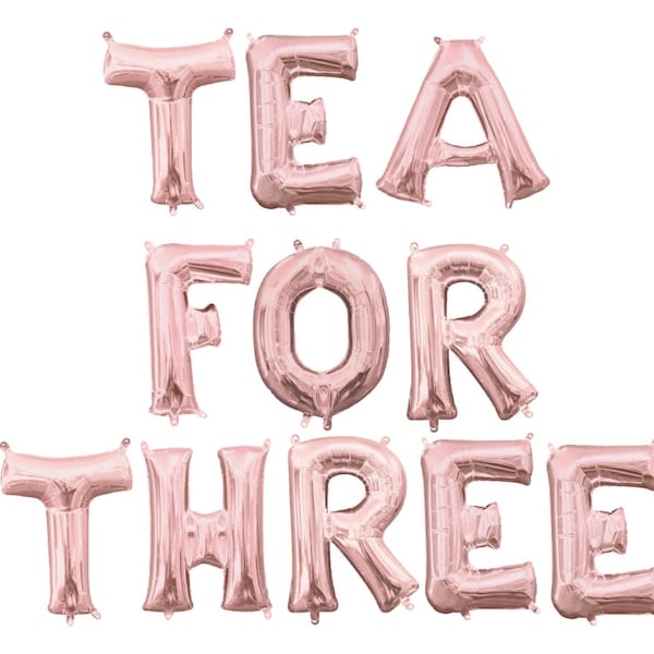 Tea for Three Balloon Banner - 3rd Birthday Decor - Tea for Three Theme - Baby Shower for Triplets - Family of Three Baby Shower - Tea Party