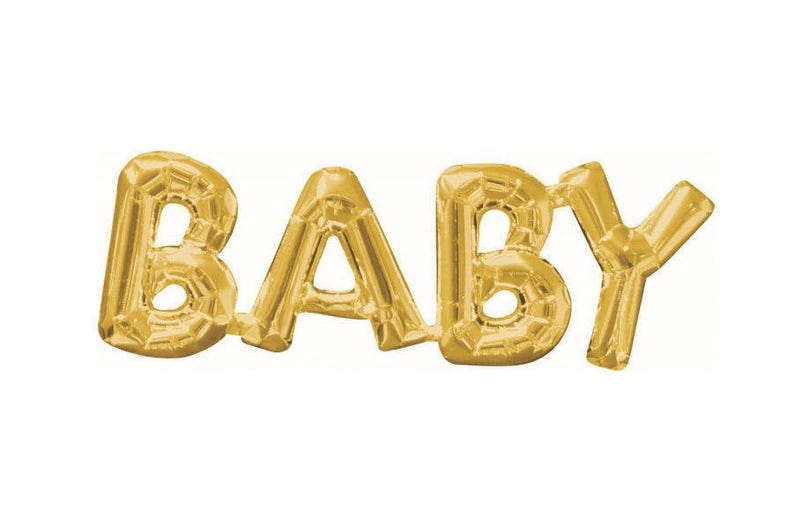 Gold BABY Balloon Baby Shower Decor Baby Announcement Smash Cake Photo Prop Letter Balloon Gender Reveal Decor First Birthday image 1