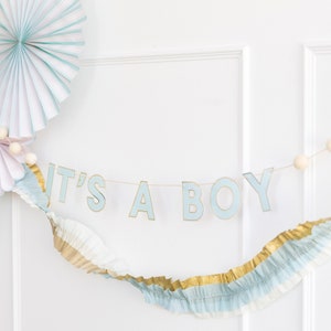 It's a Boy Paper Letter Banner - Baby Shower - Baby Blue - Oh Baby - Welcome Baby - Baby Boy - Decoración de la guardería