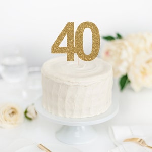 40 Cake Topper - Forty - 40th Birthday - Glitter Cake Topper - Birthday Celebration - Event Supplies - Party Decor