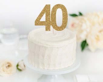 40 Cake Topper - Forty - 40th Birthday - Glitter Cake Topper - Birthday Celebration - Event Supplies - Party Decor