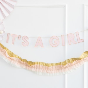 È un set di banner di carta rosa per ragazze - Decorazione per baby shower - Welcome Baby - Oh Baby - Pink Party - Nursery Decor - New Baby