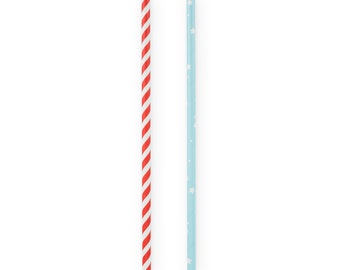 Fourth of July Paper Party Straws - Set of 12 - Stars and Stripes Straws - Cocktail Straws - 4th of July Party Decor - USA Party Decorations