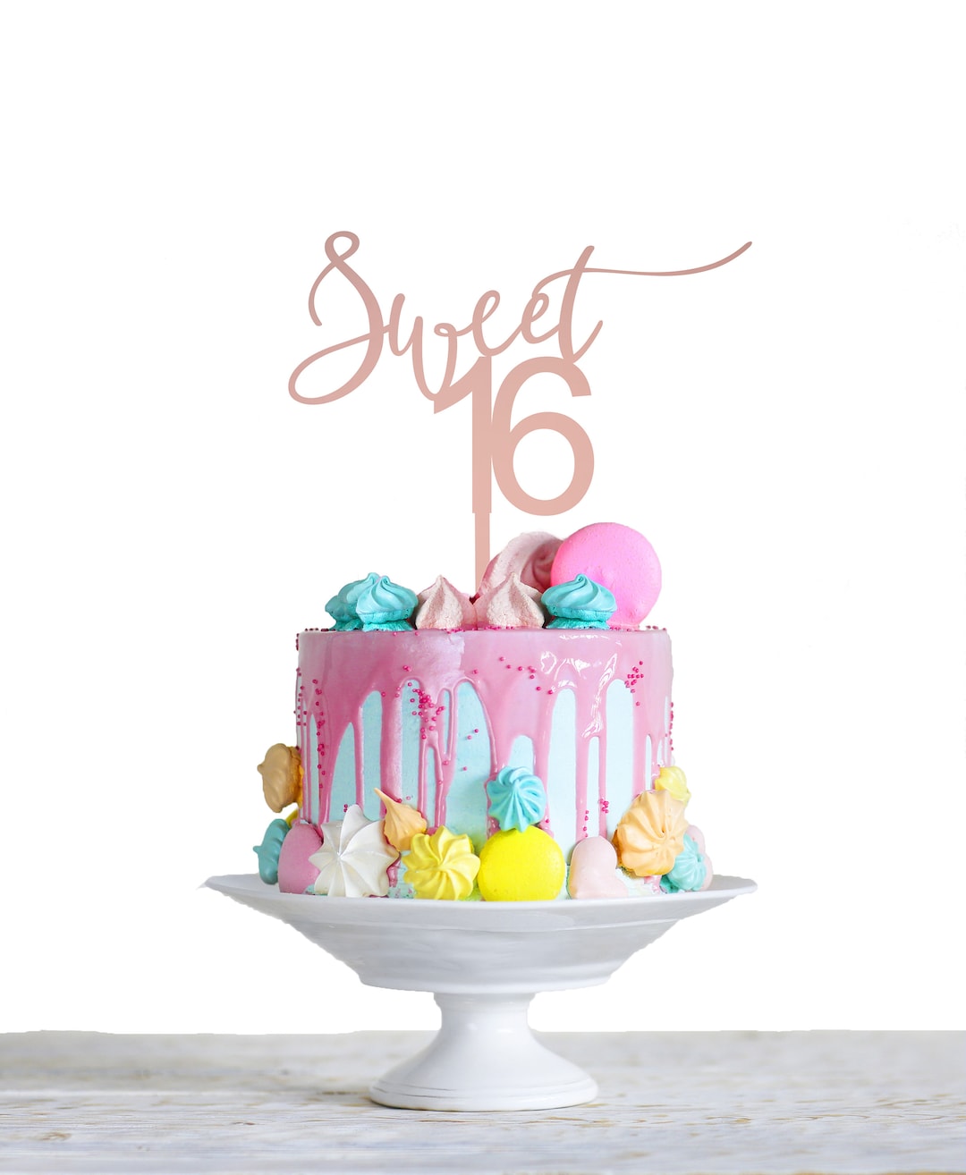 Sweet 16 Acrylic Cake Topper - 16th Birthday Cake Topper - Custom Age ...