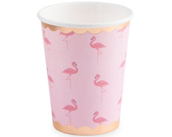 Flamingo Paper Party Cups - 9oz - Set of 8 - Flamingo Party - Let's Flamingle - Flamingo Theme - Tropical Theme - Birthday - Bachelorette