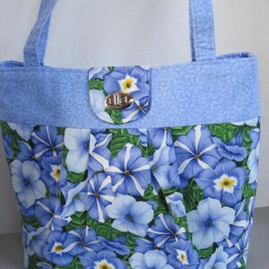 Handbag Purse Women's Accessories Fabric Handmade Blue Petunia Print