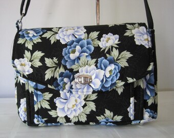 blue floral bag