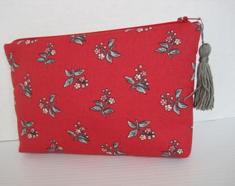 Makeup bag, Cosmetic bag, Travel bag, Jewelry Pouch, Pencil Bag, Handmade, Zipper pouch, Tassel, Purse Organizer, Bridesmaid gift