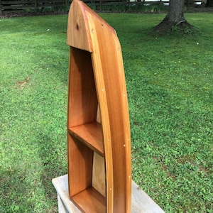 Handmade Wooden Boat Shelf, Cedar Canoe Shelves for Rustic Home Decor