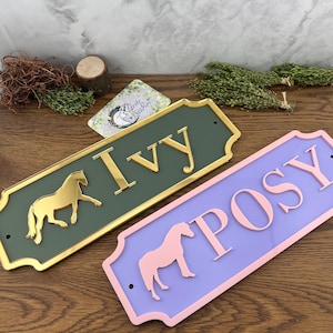 Stable Name Plate/plaque Add On Traditional w/modern twist Design Stable Door Sign Stall/Barn Horse/Pony Personalised Custom NEW COLOURS image 15