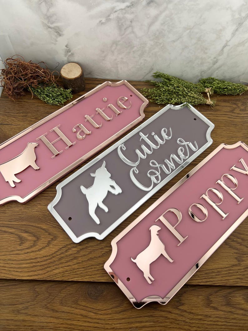 Stable Name Plate/plaque Add On Traditional w/modern twist Design Stable Door Sign Stall/Barn Horse/Pony Personalised Custom NEW COLOURS image 20