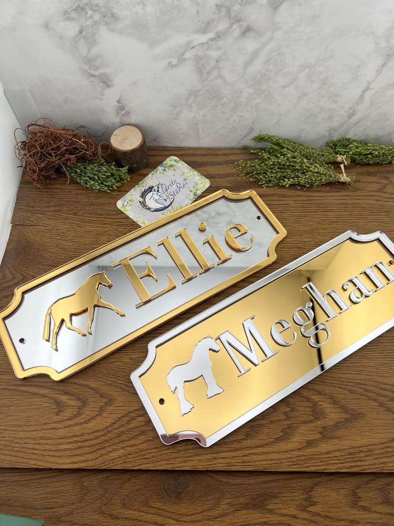 Stable Name Plate/plaque Add On Traditional w/modern twist Design Stable Door Sign Stall/Barn Horse/Pony Personalised Custom NEW COLOURS image 18