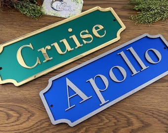 Stable Name Plate / plaque Add On Traditional w/modern twist Design Stable Door Sign Stall/Barn Horse/Pony Personalised Custom NEW COLOURS