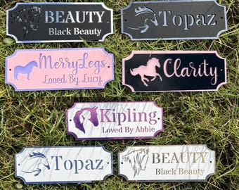 Stable Name Plate / plaque Cut Out Traditional w/modern twist Design Stable Door Sign Stall/Barn Horse/Pony Sign Colours Personalised Custom
