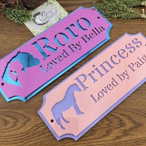 Stable Name Plate / plaque Cut Out Traditional w/modern twist Design Stable Door Sign Stall/Barn Horse/Pony Sign Colours Personalised Custom