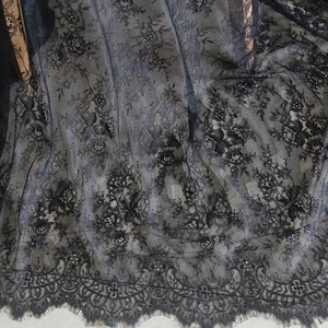 1 Yard Black Chantilly Lace Fabric - Etsy