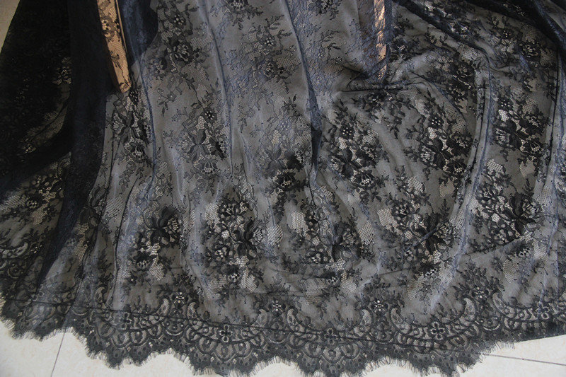 1 Yard Black Chantilly Lace Fabric | Etsy